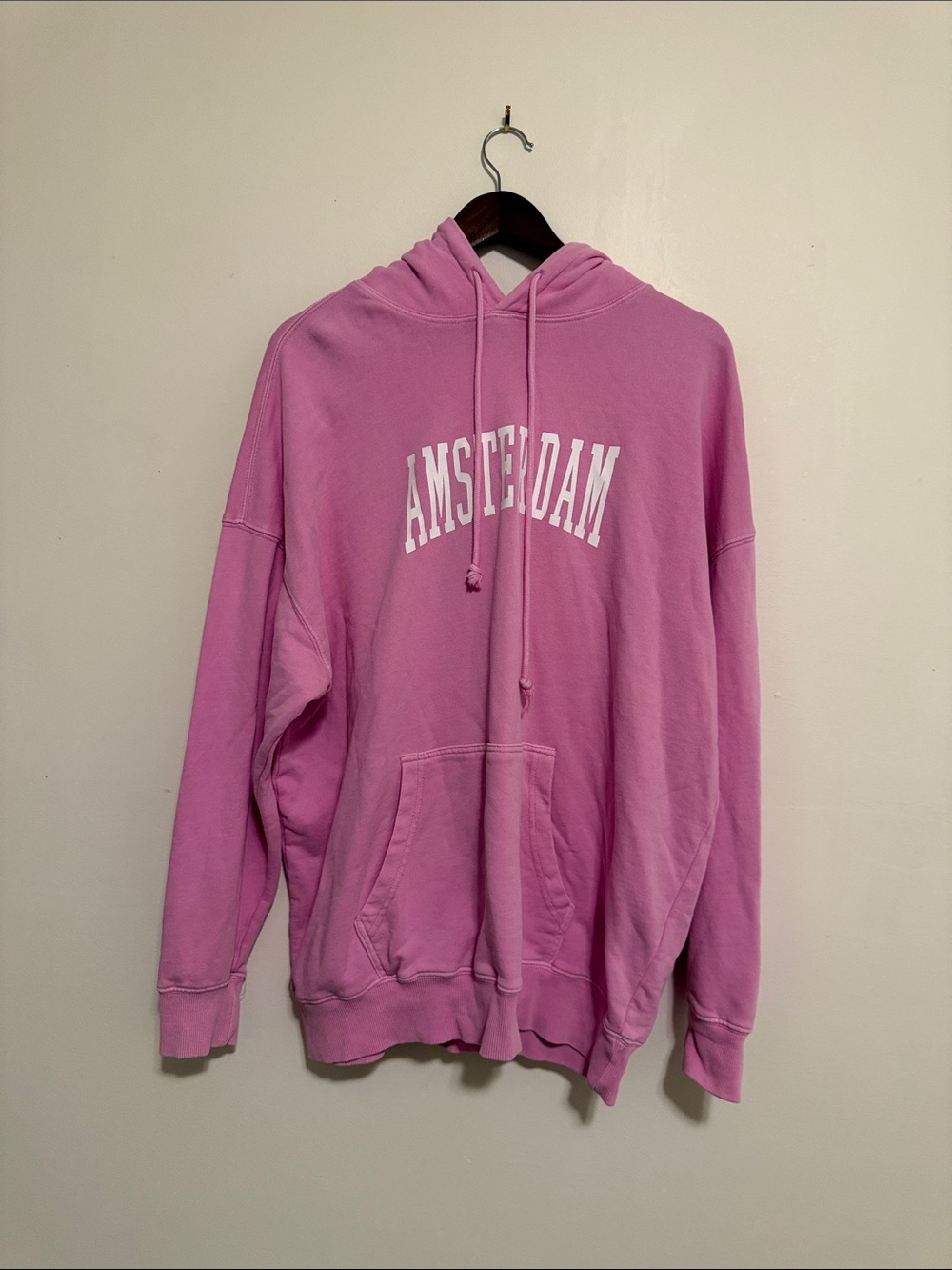 Forever 21 Plus Pink Amsterdam Pullover Sweatshirt Drawstring Hoodie